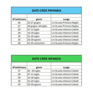 Calendario CRDE Vanzago